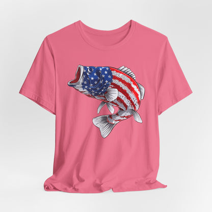 Texas Rigged Tees Patriotic Bass — Unisex Cotton Tee