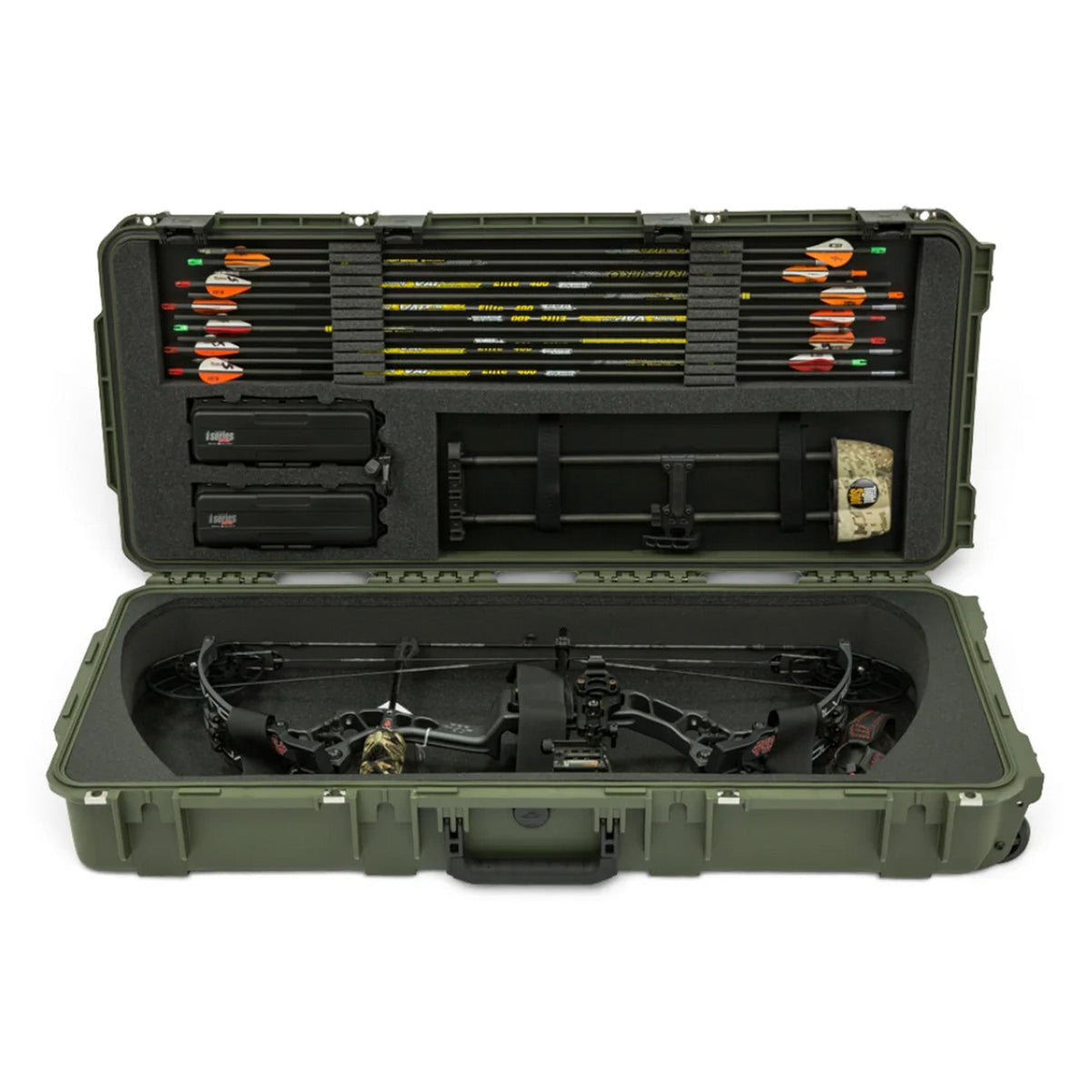 SKB Cases 3614 Hard Plastic Exterior Parallel Limb Bow Crossbow Case, Green