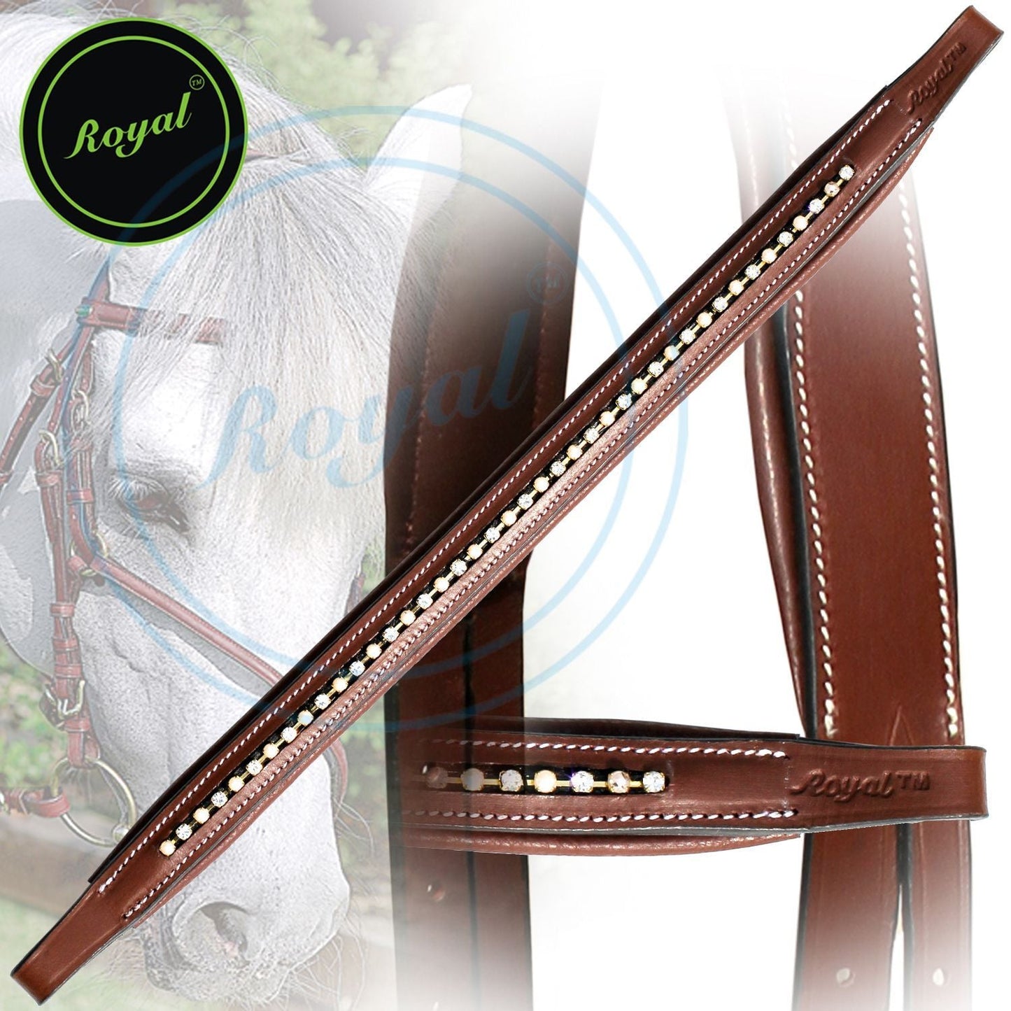 Bridles & Reins ExionPro Elegant Tiny Sparkling Crystal Padded Browband