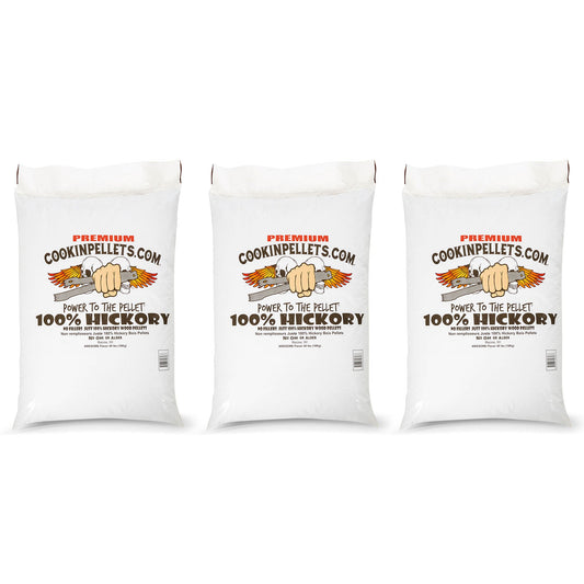 CookinPellets 40 lb Premium Hickory Hardwood Grill Smoker Wood Pellets (3 Pack)