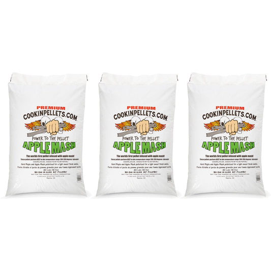 CookinPellets 40 Pound Bag Apple Mash Hard Maple Smoker Wood Pellets, (3 Pack)