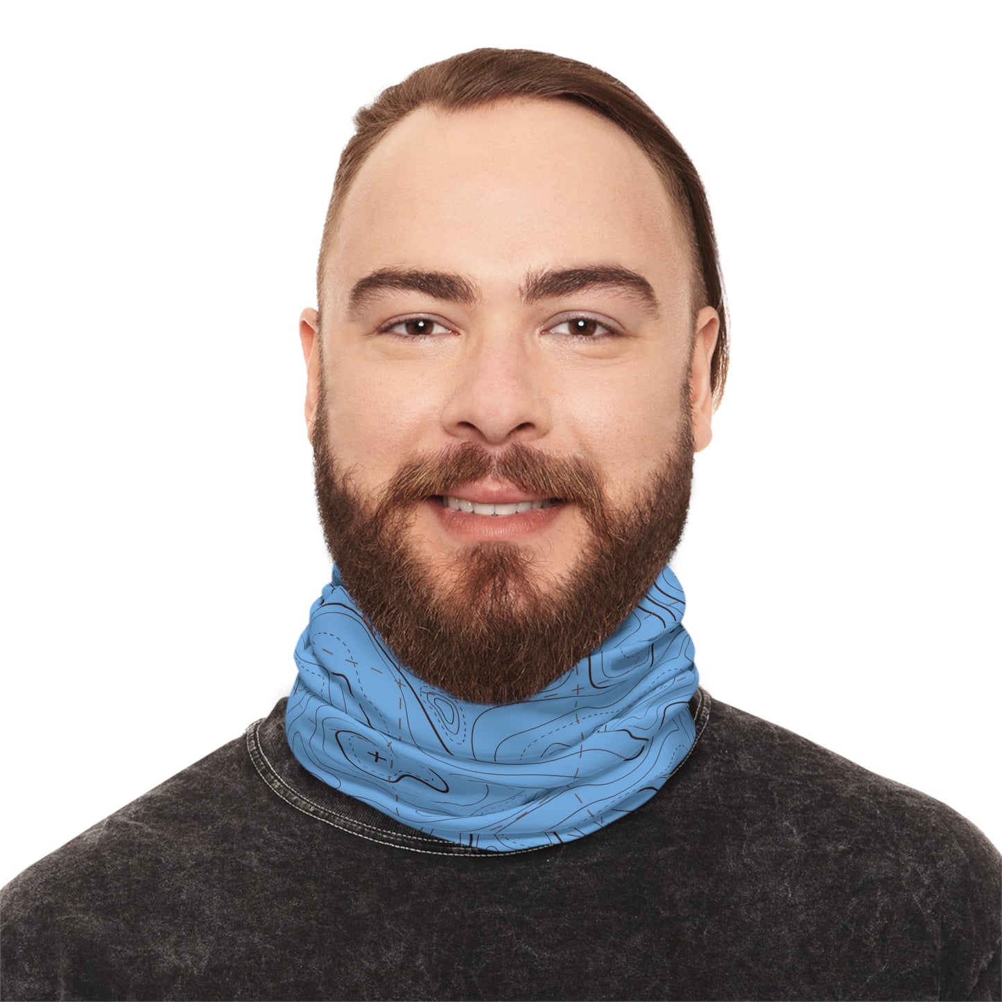Texas Rigged Tees Contour Lines — Unisex Neck Gaiter (SPF 50+)