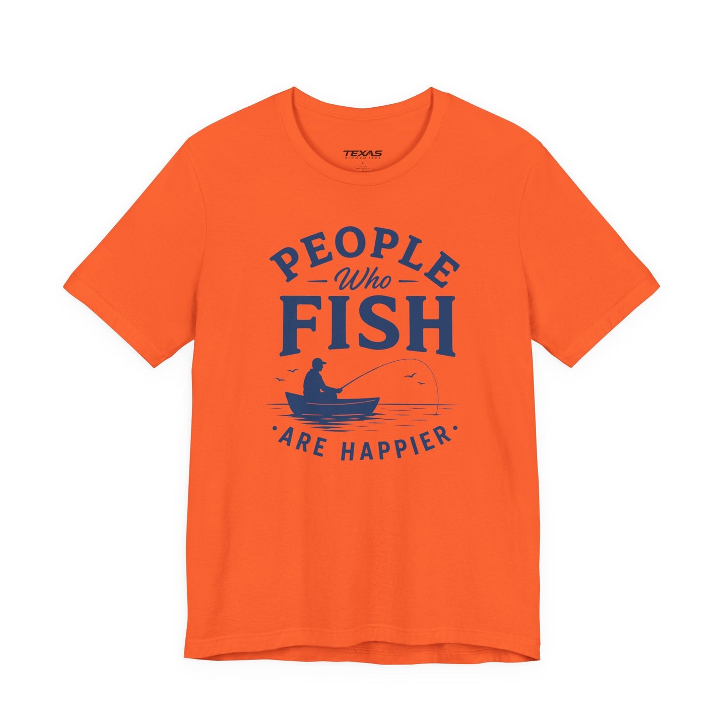 Texas Rigged Tees People Who Fish Are Happier — Unisex Cotton Tee
