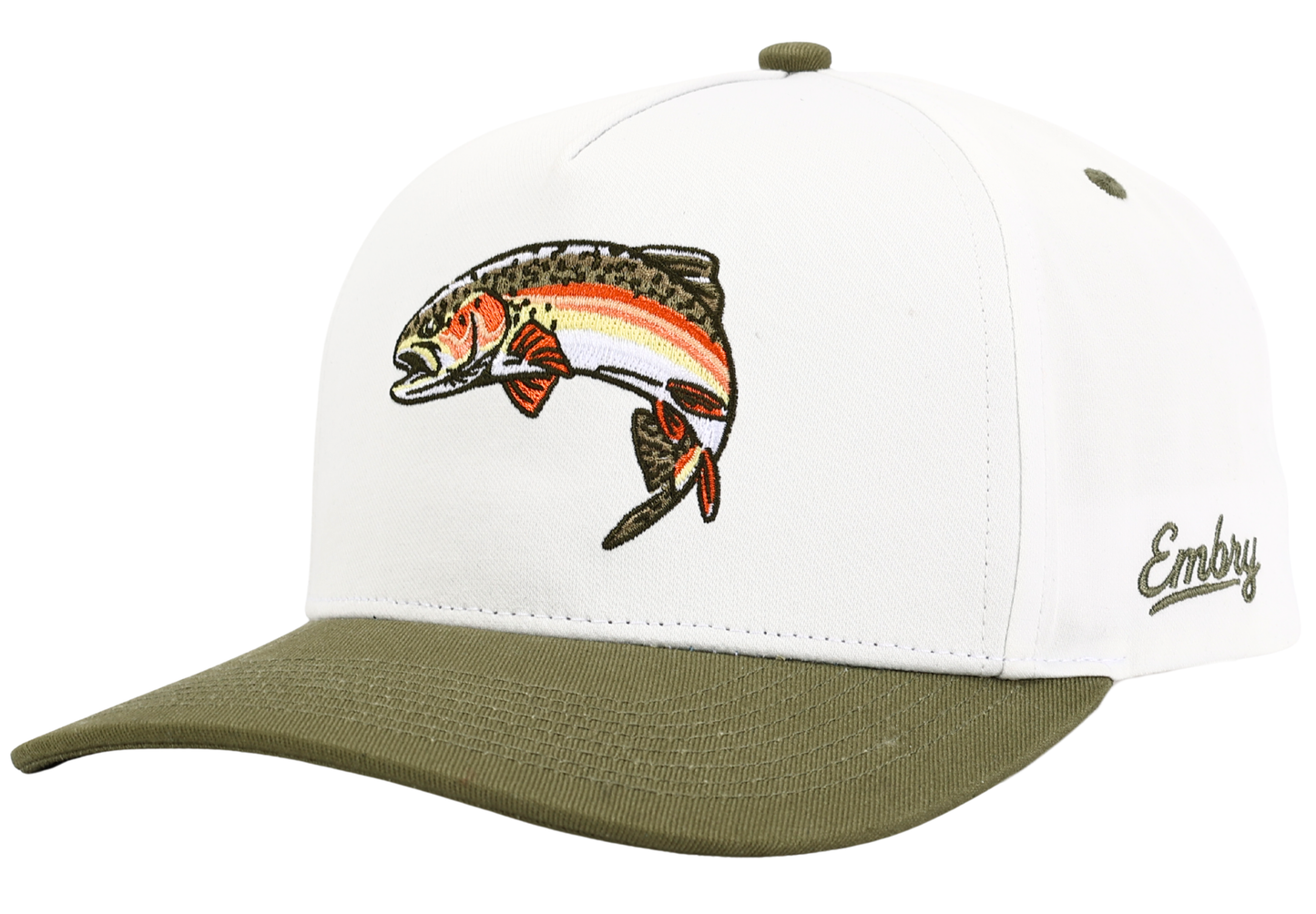 Embry Outdoors White/Green - Rainbow Trout