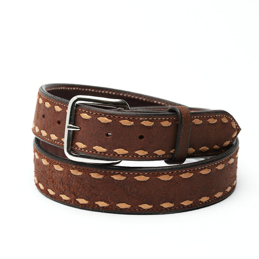 Texas Saddlery Chocolate Roughout Buckstitch