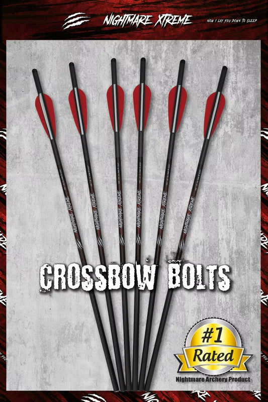 KILLZ NIGHTMARE XTREME Crossbow Bolts Carbon Half Moon Nocks 6Pcs 20"or 22''