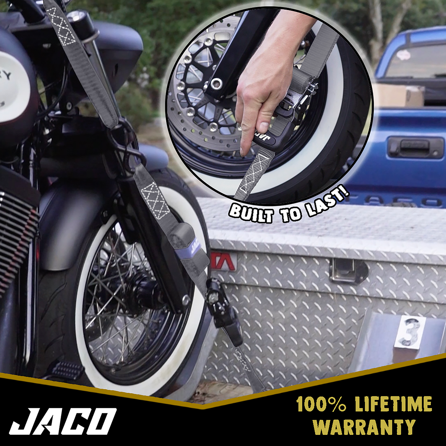 Jaco Tie Down Ratchet Straps with Soft Loops (1.6 in x 8 ft) - Heavy Duty Set | AAR Certified Break Strength (5,208 lbs)