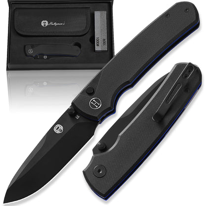 Holtzman's Gorilla Survival The Loyalist Folding Pocket Knife Giftset for Men and Women (Black and Blue)