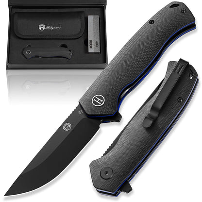Holtzman's Gorilla Survival The Pathfinder Folding Pocket Holtzman's Gorilla Survival Knife Giftset for Men and Women (Black and Blue)