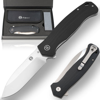 Holtzman's Gorilla Survival The Clip Point, Pioneer, Wild Trail Folding Pocket Knife Giftset Combo (Silver and Black)
