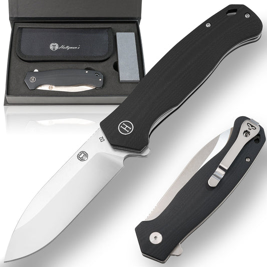 Holtzman's Gorilla Survival The Clip Point, Pioneer, Wild Trail Folding Pocket Knife Giftset Combo (Silver and Black)