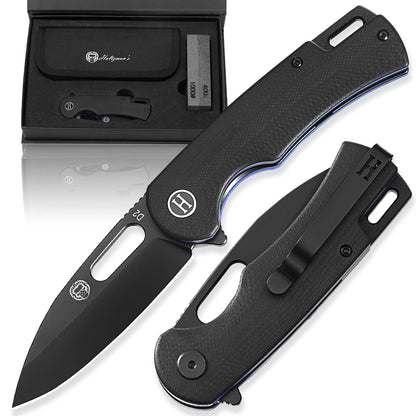 Holtzman's Gorilla Survival The Venture Point Folding Pocket Knife Giftset for Men and Women (Black and Blue)