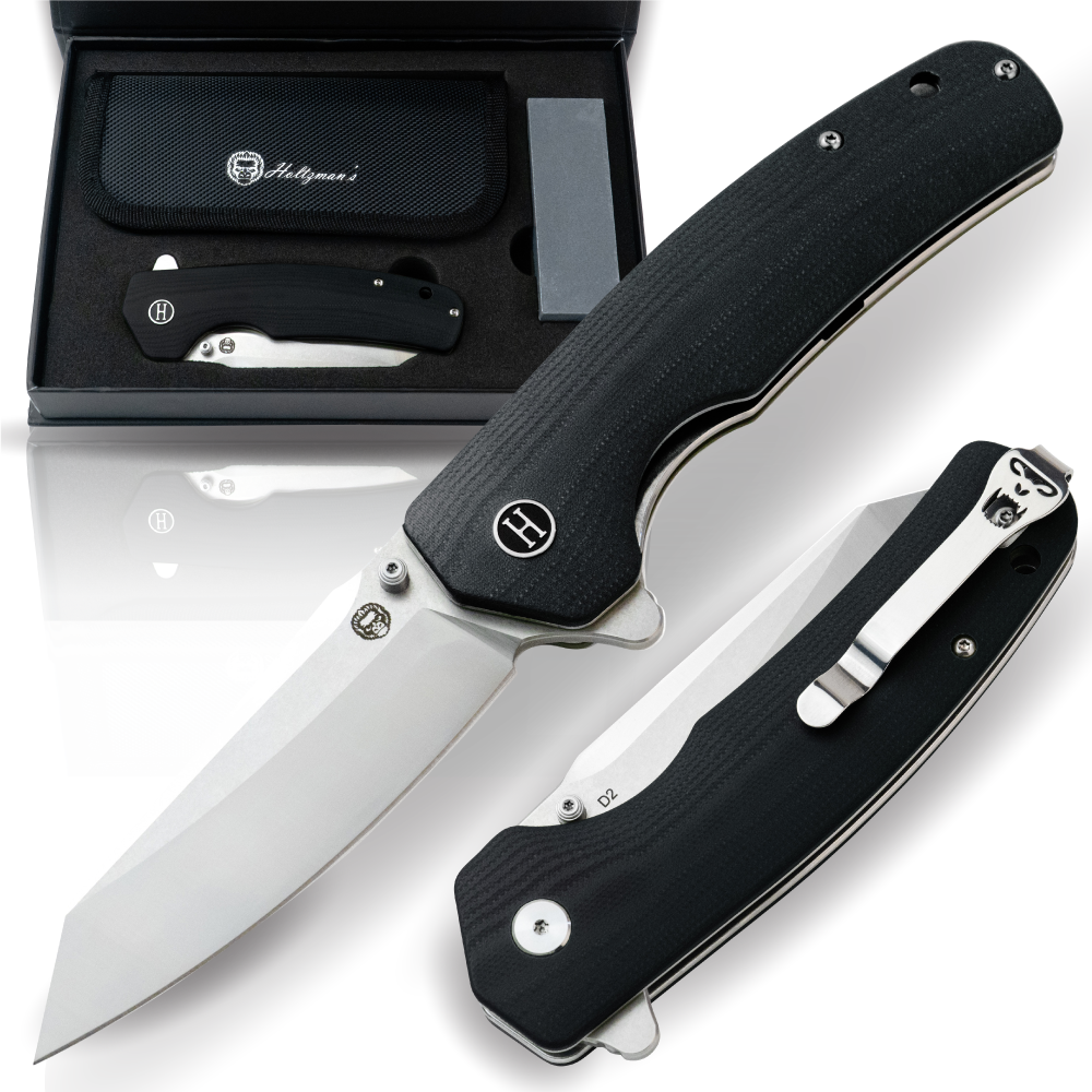 Holtzman's Gorilla Survival The Clip Point, Pioneer, Wild Trail Folding Pocket Knife Giftset Combo (Silver and Black)