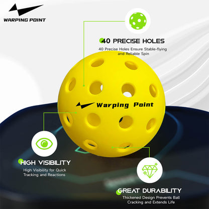 Warping Point Outdoor Practice Pickleballs - Yellow