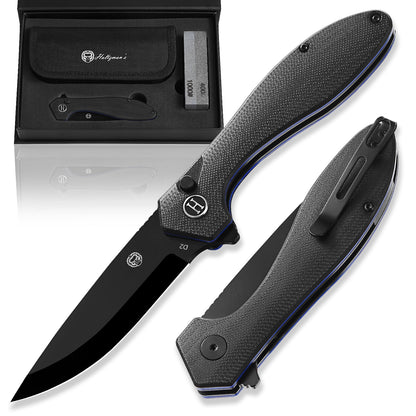 Holtzman's Gorilla Survival The Vector Folding Pocket Knife Giftset for Men and Women (Black)