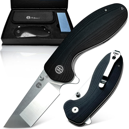Holtzman's Gorilla Survival The Pioneer Folding Pocket Knife Giftset for Men and Women (Silver and Black)