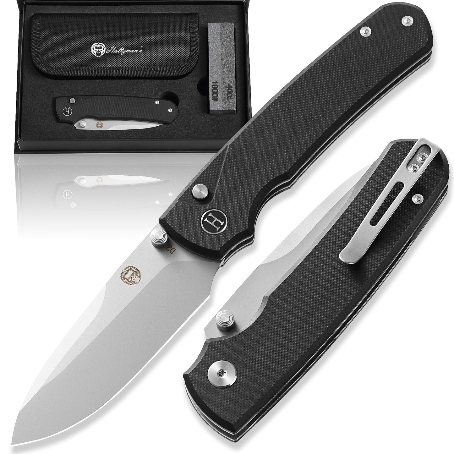 Holtzman's Gorilla Survival The Loyalist Folding Pocket Knife Giftset for Men and Women (Sand and Black)