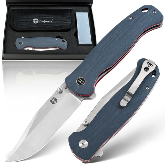 Holtzman's Gorilla Survival The Wrangler Folding Pocket Knife Giftset for Men and Women (Silver and Red)