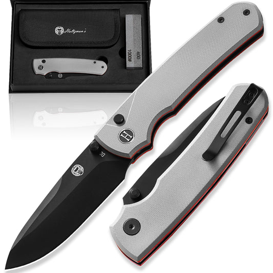 Holtzman's Gorilla Survival The Loyalist Folding Pocket Knife Giftset for Men and Women (Black and White)