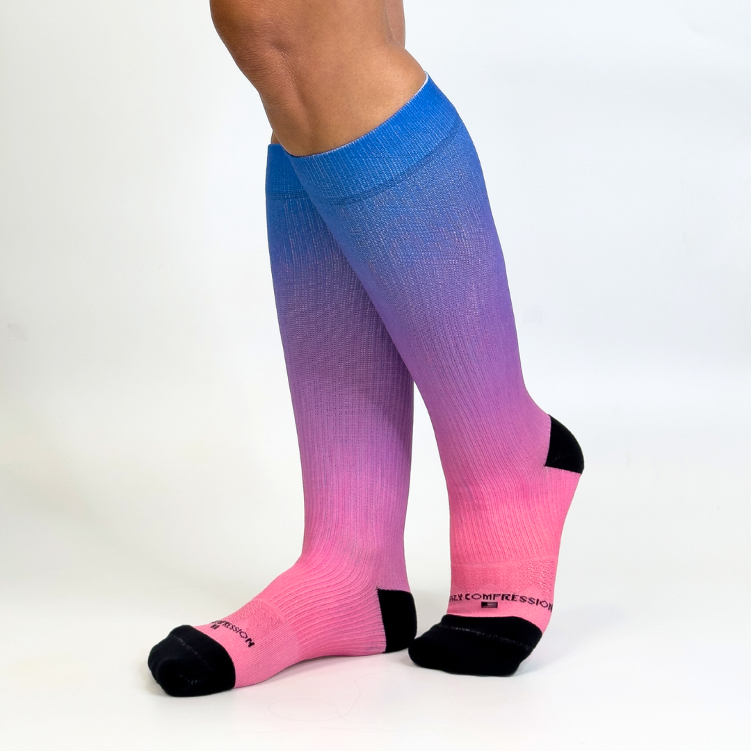Crazy Compression Ombré Blue Pink - (Standard & Extra Wide)