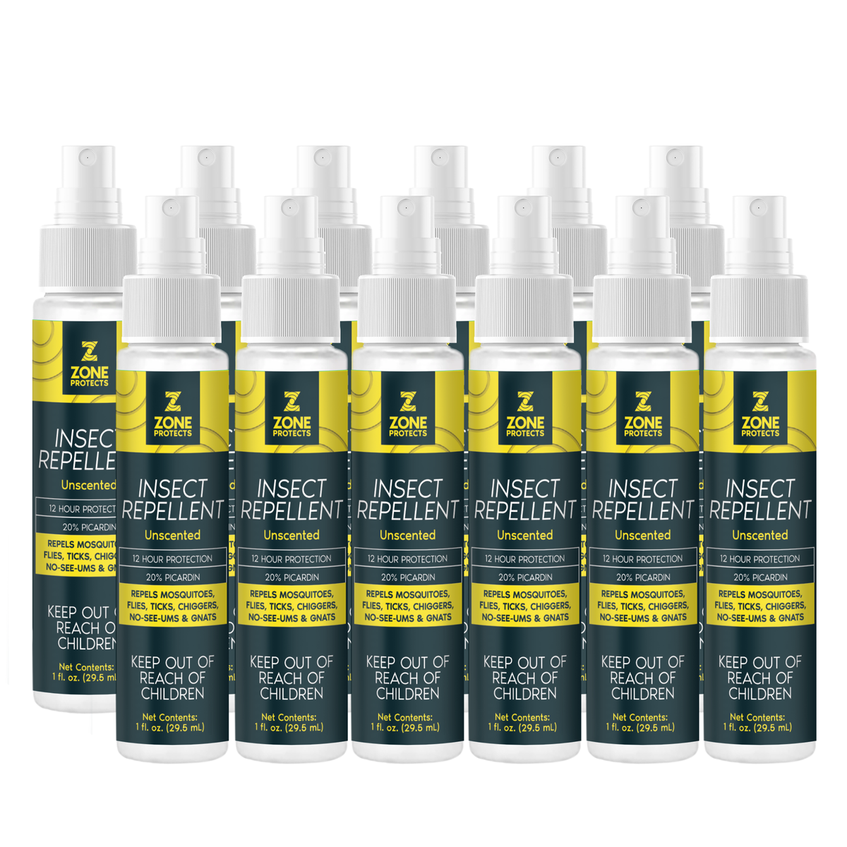 Zone Protects Unscented Insect Repellent Spray, 1oz Master Case of 12