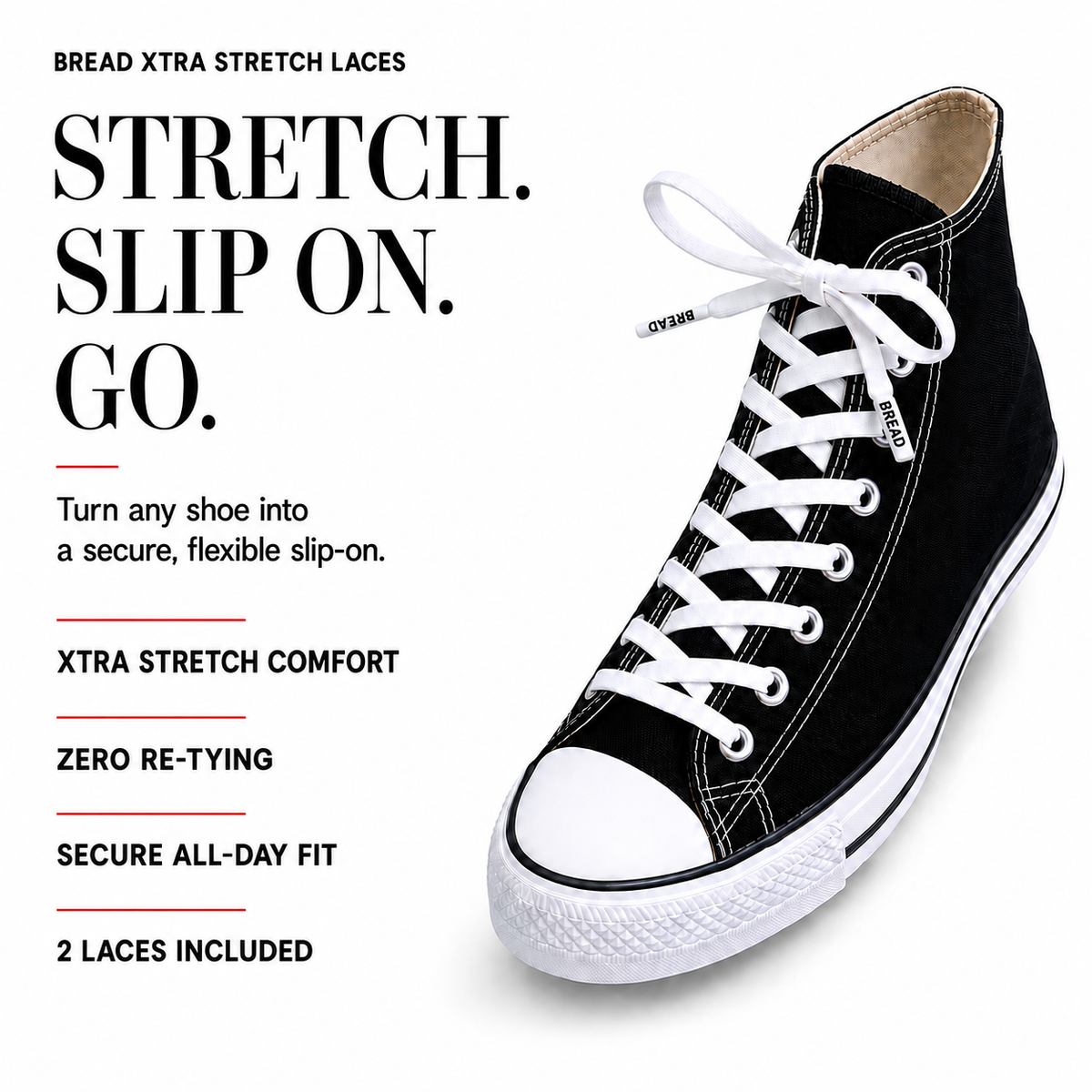 Bread Xtra Stretch Flat Bread Laces