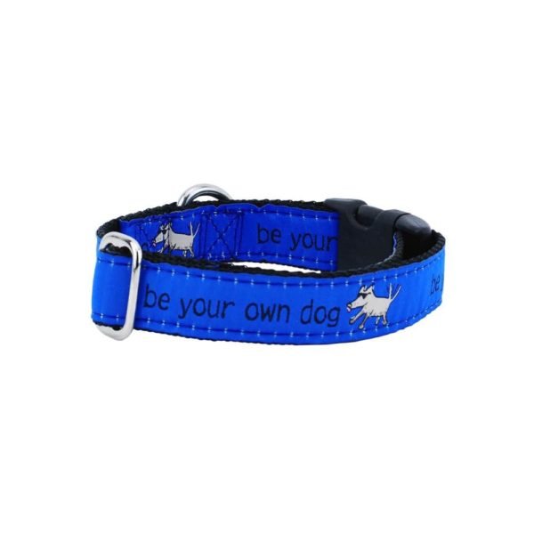 2 Hounds Design 1″ Be Your Own Dog Teddy The Dog – Blue Essential Buckle Martingale Dog Collar - Angler's Pro Tackle & Outdoors