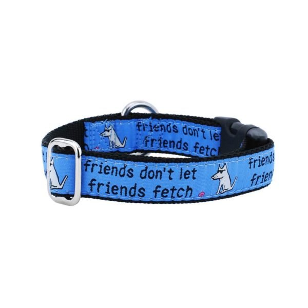 2 Hounds Design 1″ Friends Don’t Let Friends Fetch Teddy The Dog Essential Buckle Martingale Dog Collar - Angler's Pro Tackle & Outdoors