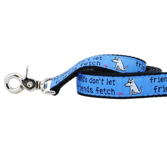 2 Hounds Design 1″ Friends Don’t Let Friends Fetch Teddy The Dog Ribbon Dog Leash - Angler's Pro Tackle & Outdoors