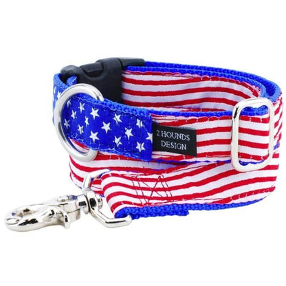 2 Hounds Design 1″ Stars and Stripes Essential Martingale Dog Collar - Angler's Pro Tackle & Outdoors