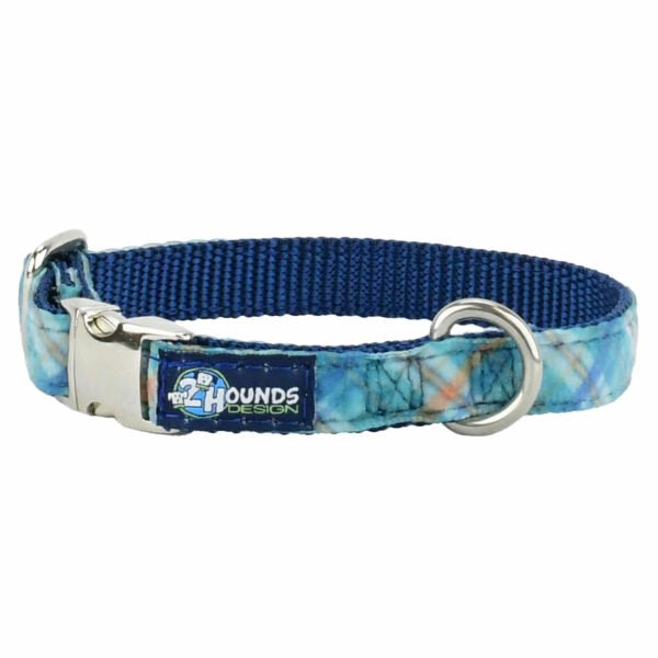 2 Hounds Design Blue Plaid Velvet Essential Dog Collar - Angler's Pro Tackle & Outdoors