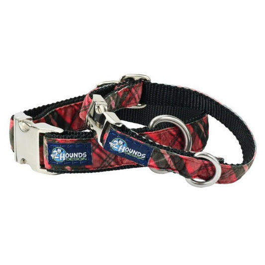 2 Hounds Design Classic Winter Plaid Velvet Essential Buckle Martingale Dog Collar - Angler's Pro Tackle & Outdoors