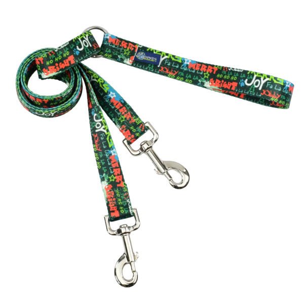 2 Hounds Design Holiday Graffiti Double Connection Leash – EarthStyle - Angler's Pro Tackle & Outdoors