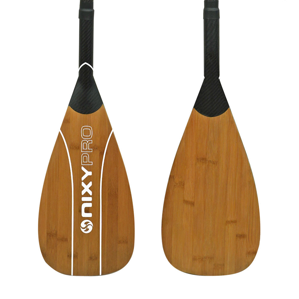 NIXY 2-Piece Adjustable 100% 3K Carbon Fiber SUP Pro Paddle with Bamboo