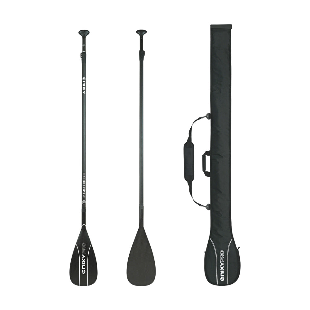 NIXY 2-Piece Adjustable 100% 3K Carbon Fiber SUP Pro Paddle