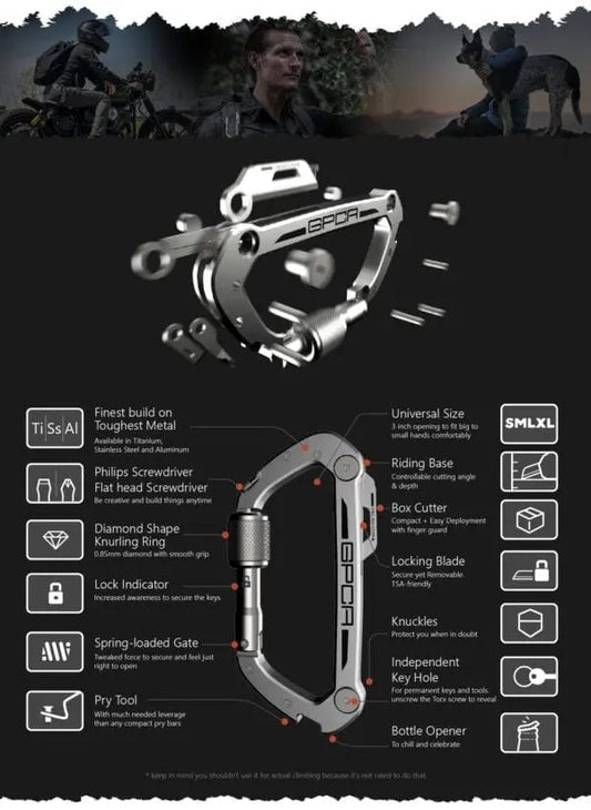 GPCA Carabiner PRO — EDC Multi-Tool Clip