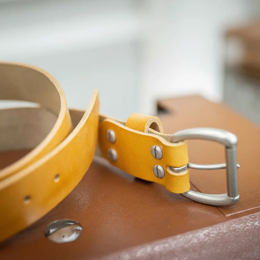 Bull Sheath Leather Men's Leather Belt - Saddle Tan