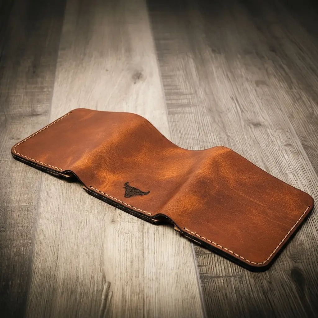 Bull Sheath Leather The Trinity Trifold Wallet