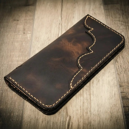 Bull Sheath Leather Western Long Wallet