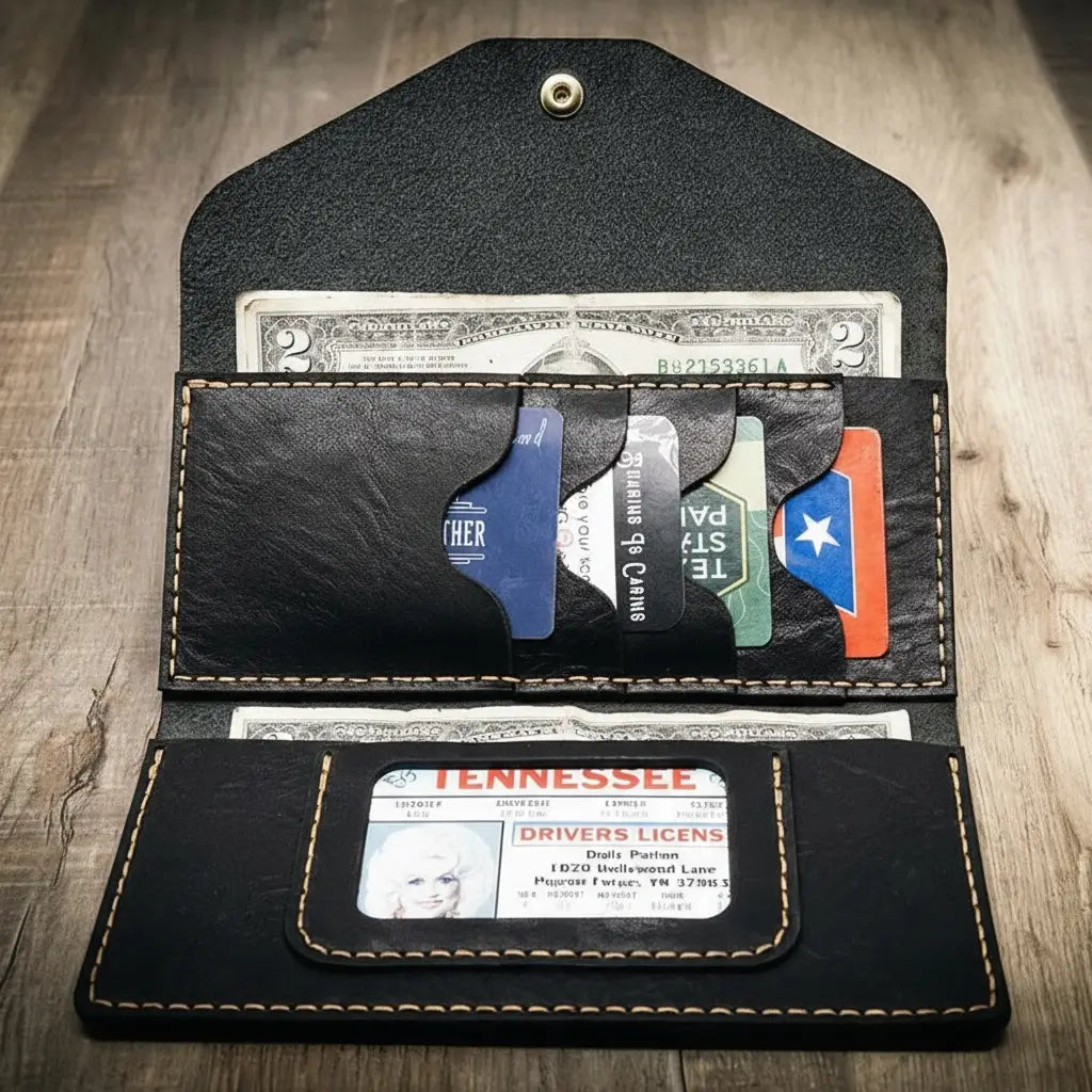 Bull Sheath Leather Sugar Land Clutch Wallet