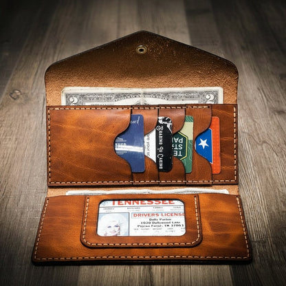 Bull Sheath Leather Sugar Land Clutch Wallet