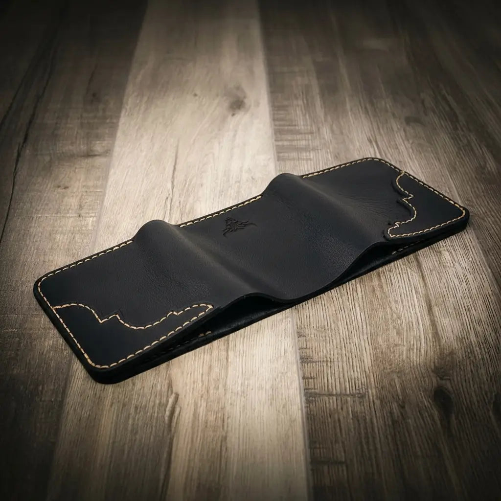 Bull Sheath Leather Western Trifold Wallet