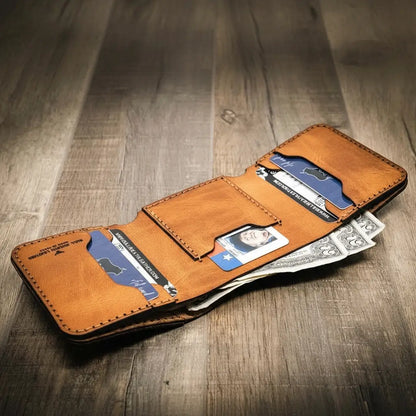 Bull Sheath Leather Western Trifold Wallet