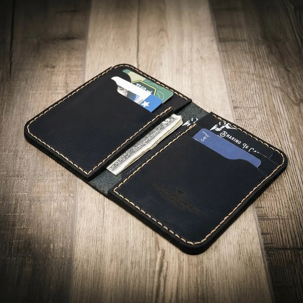 Bull Sheath Leather Western Vertical Wallet