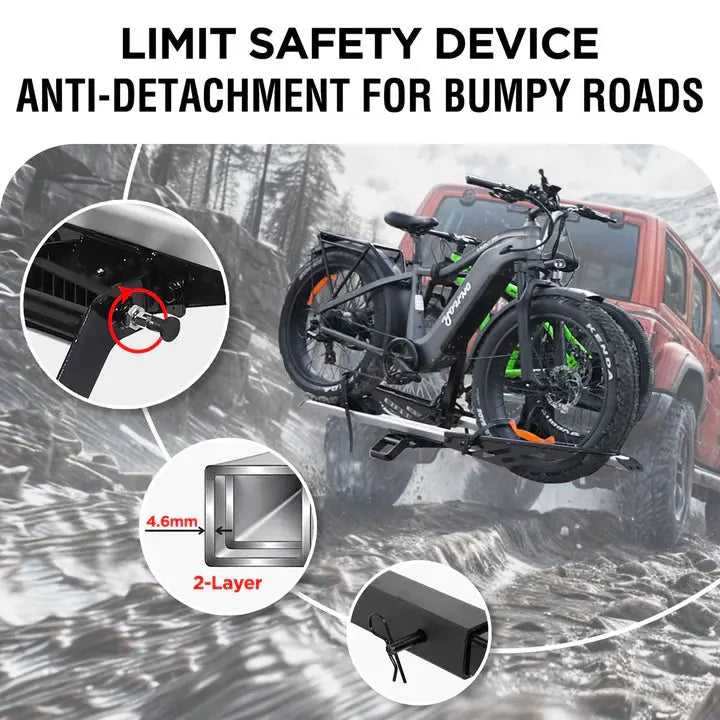 2-Bike E-bike Hitch Rack, EZ-FOLD Fat Tire Electric Bike Carrier