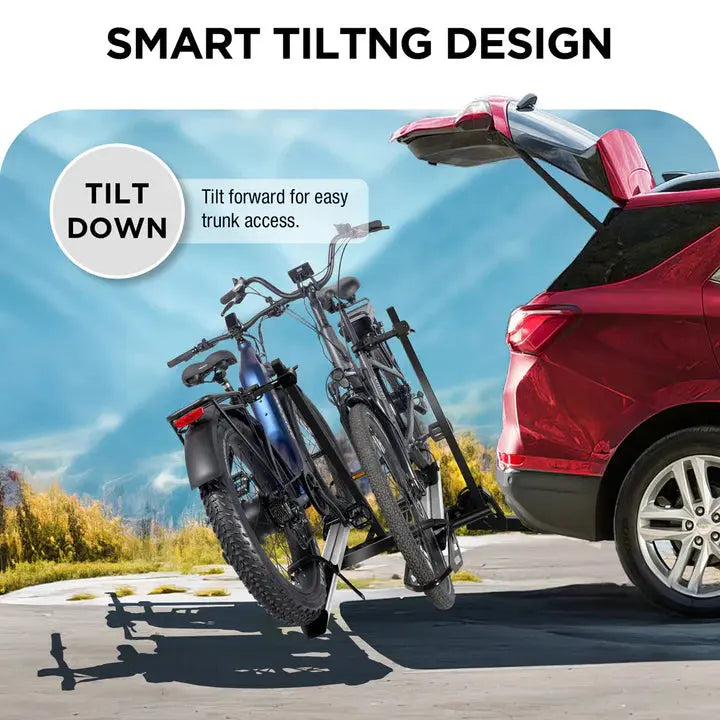 2-Bike E-bike Hitch Rack, EZ-FOLD Fat Tire Electric Bike Carrier