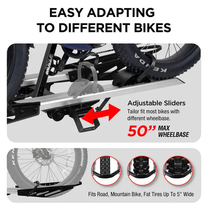 2-Bike E-bike Hitch Rack, EZ-FOLD Fat Tire Electric Bike Carrier