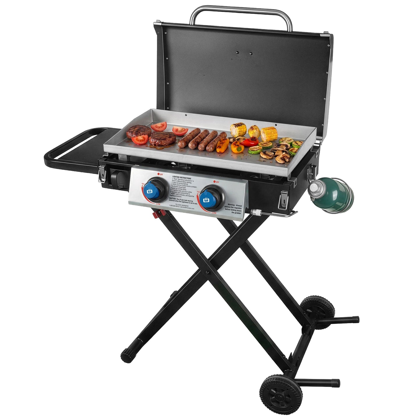 Razor Griddle GGC2030M 25" 2 Burner LP Propane Gas with Folding Shelf, Steel