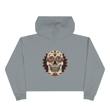Liebe Calavera Rosa Crop Hoodie