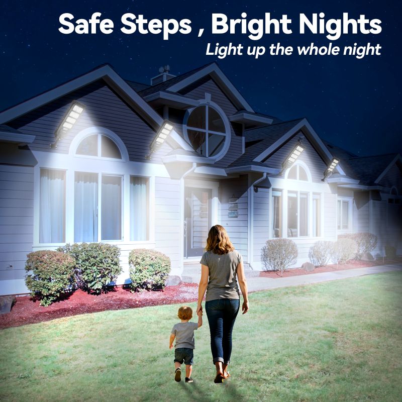Langy Solar Lights 4 pack 200W solar street lights 25000 lumens